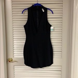 Black dress with deep v neck
